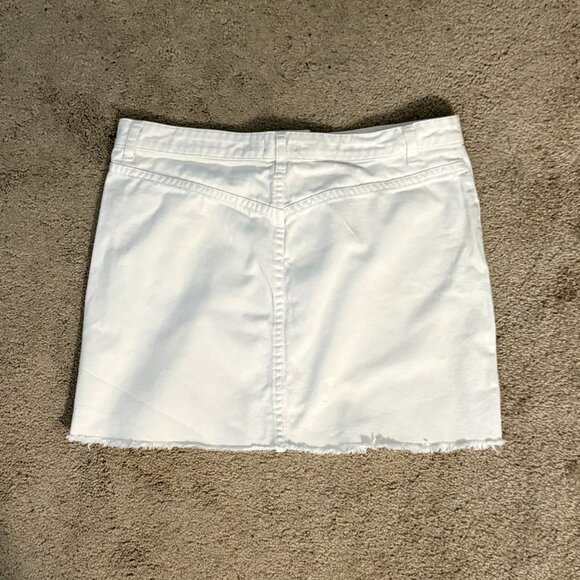 BDG for Urban Outfitters White Denim Mini Skirt – Frayed Hem – Size Large - Picture 5 of 6